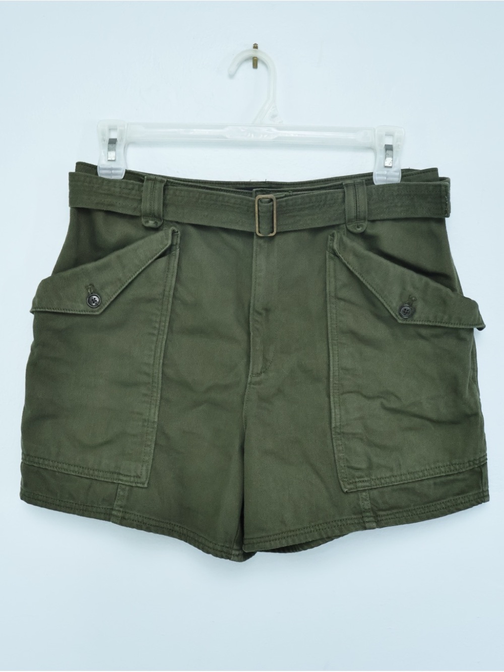Banana Republic Military-Inspired Olive Zip-Front Shorts